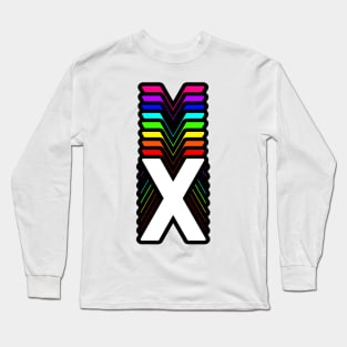 Rainbow Letter, X Long Sleeve T-Shirt